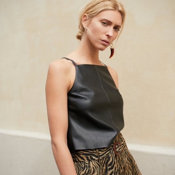 Nanushka Tops - Nanushka Kate Vegan Leather Camisole Top